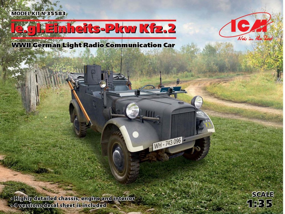 PKW KFZ günstig Kaufen-le.gl.Einheitz-Pkw KFZ.2 - WWII German Light Radio Communication Car. le.gl.Einheitz-Pkw KFZ.2 - WWII German Light Radio Communication Car <![CDATA[ICM / 35583 / 1:35]]>. 