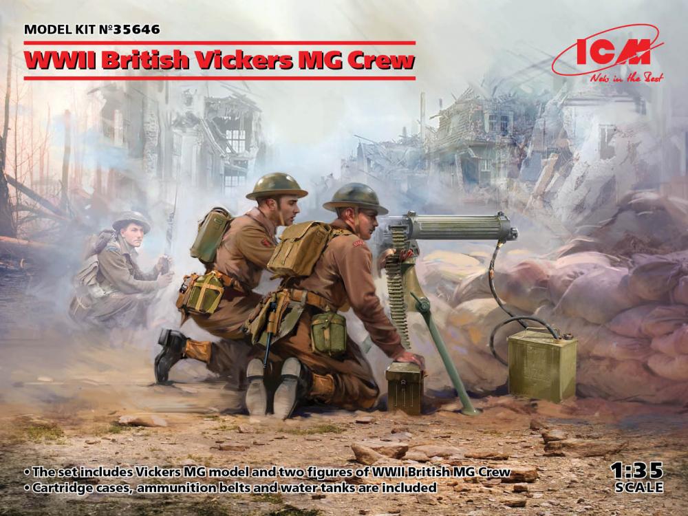 46 CM günstig Kaufen-WWII British Vickers MG Crew (Vickers MG & 2 figures). WWII British Vickers MG Crew (Vickers MG & 2 figures) <![CDATA[ICM / 35646 / 1:35]]>. 