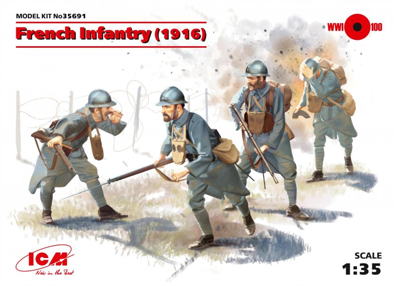XF 56 günstig Kaufen-WWI französische Infanterie. WWI französische Infanterie <![CDATA[ICM / 435691 / 1:35]]>. 