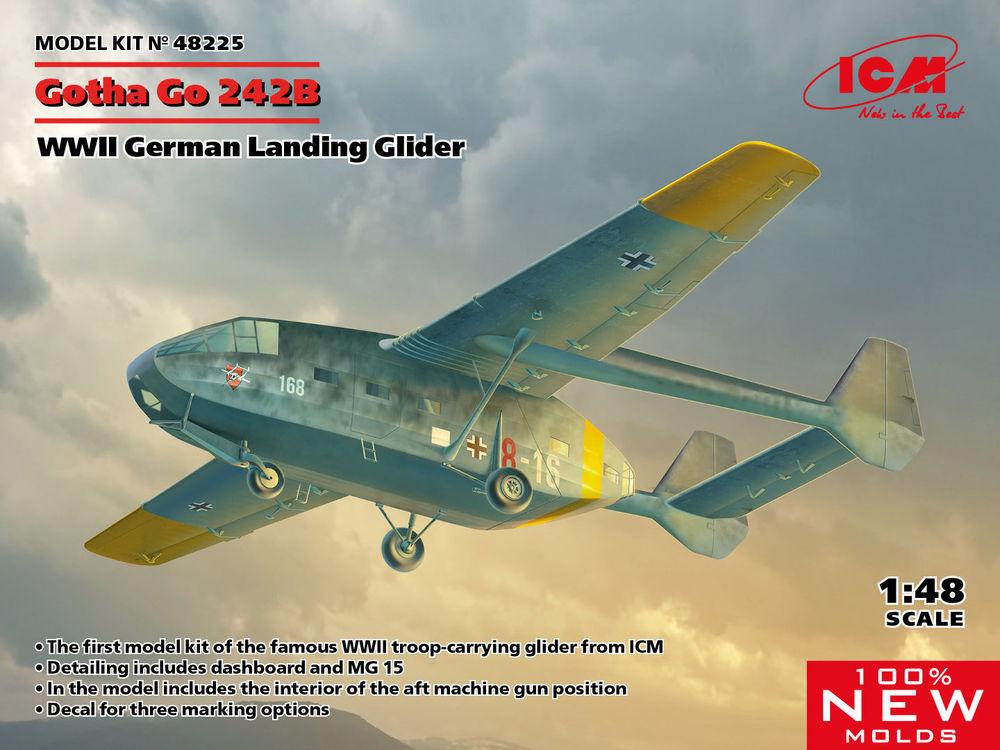 Glider günstig Kaufen-Gotha Go 242B, WWII German Landing Glider. Gotha Go 242B, WWII German Landing Glider <![CDATA[ICM / 48225 / 1:48]]>. 