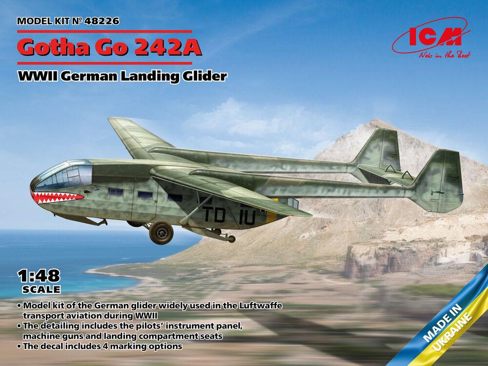 Glider günstig Kaufen-Gotha Go 242A, WWII German Landing Glider. Gotha Go 242A, WWII German Landing Glider <![CDATA[ICM / 48226 / 1:48]]>. 