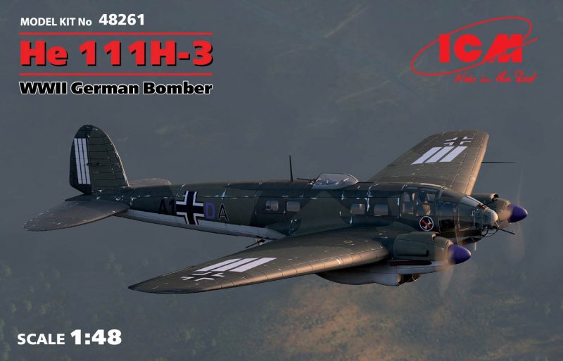 WWII günstig Kaufen-Heinkel He 111 H-3 WWII German Bomber. Heinkel He 111 H-3 WWII German Bomber <![CDATA[ICM / 48261 / 1:48]]>. 