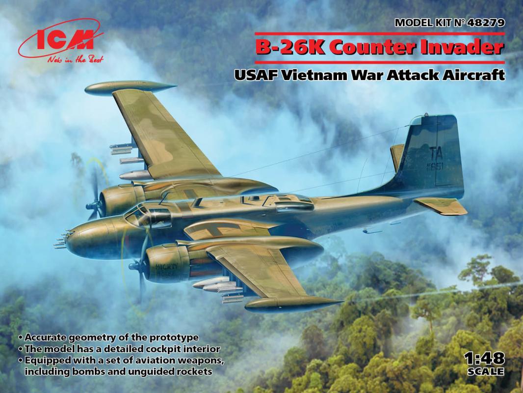 34;Attack günstig Kaufen-B-26K Counter Invader, USAF Vietnam War Attack Aircraft. B-26K Counter Invader, USAF Vietnam War Attack Aircraft <![CDATA[ICM / 48279 / 1:48]]>. 