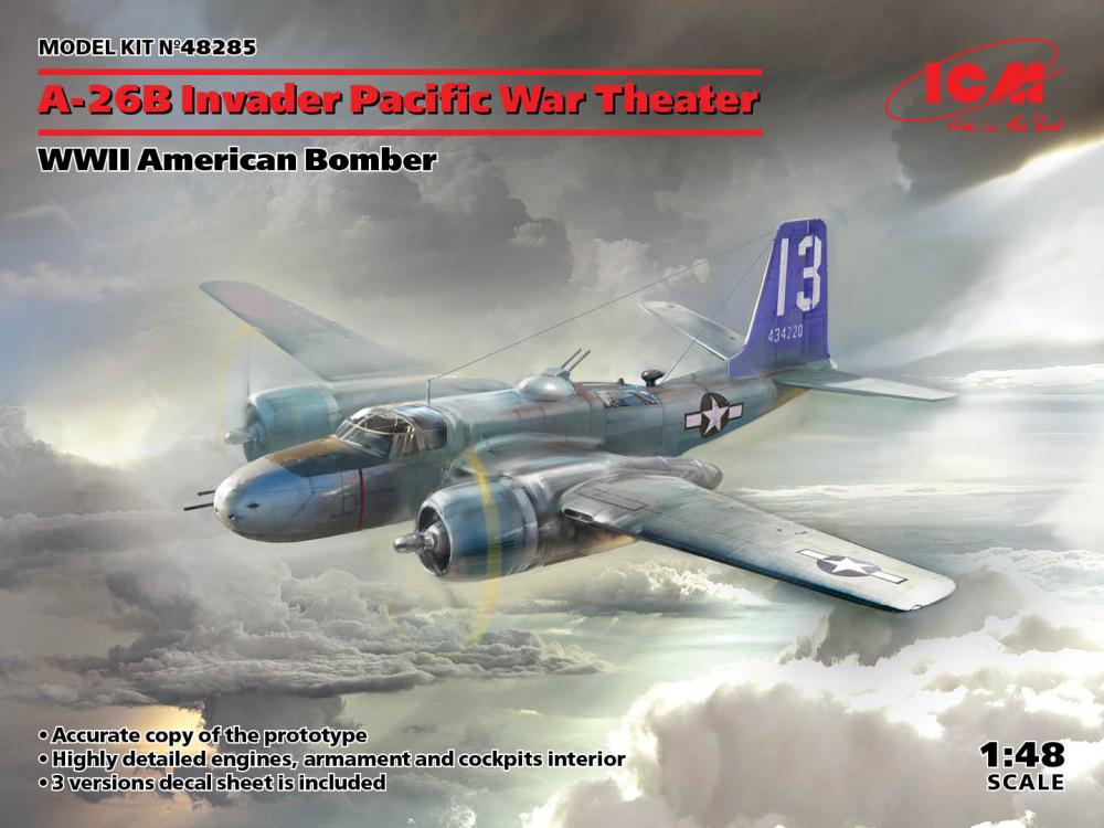 WWII American günstig Kaufen-A-26 Invader Pacific War Theater, WWII American Bomber. A-26 Invader Pacific War Theater, WWII American Bomber <![CDATA[ICM / 48285 / 1:48]]>. 