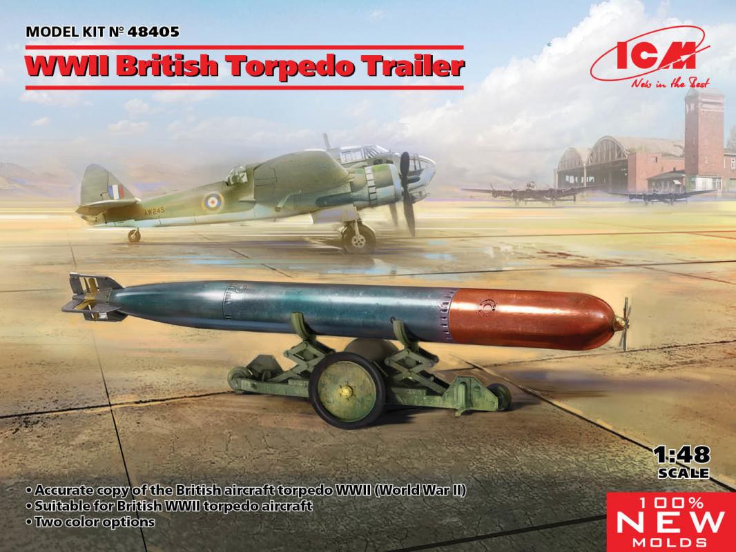 WW II günstig Kaufen-WWII British Torpedo Trailer. WWII British Torpedo Trailer <![CDATA[ICM / 48405 / 1:48]]>. 