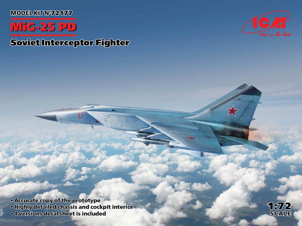 Soviet  günstig Kaufen-MiG-25 PD, Soviet Interceptor Fighter. MiG-25 PD, Soviet Interceptor Fighter <![CDATA[ICM / 72177 / 1:72]]>. 