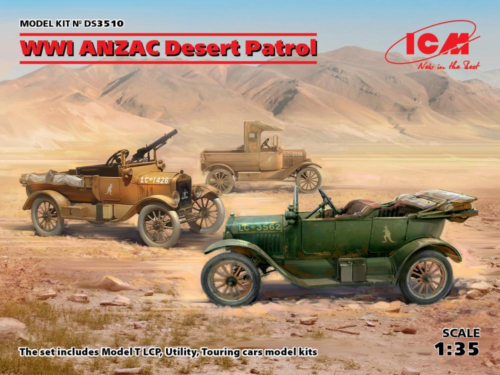 Tour in günstig Kaufen-WWI ANZAC Desert Patrol (Model T LCP, Utility, Touring). WWI ANZAC Desert Patrol (Model T LCP, Utility, Touring) <![CDATA[ICM / DS3510 / 1:35]]>. 