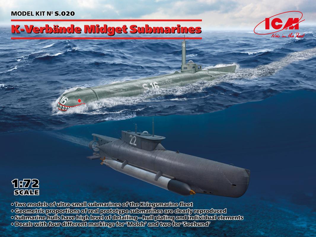 und 2  günstig Kaufen-K-Verbände Midget Submarines (Seehund and Molch). K-Verbände Midget Submarines (Seehund and Molch) <![CDATA[ICM / S.020 / 1:72]]>. 