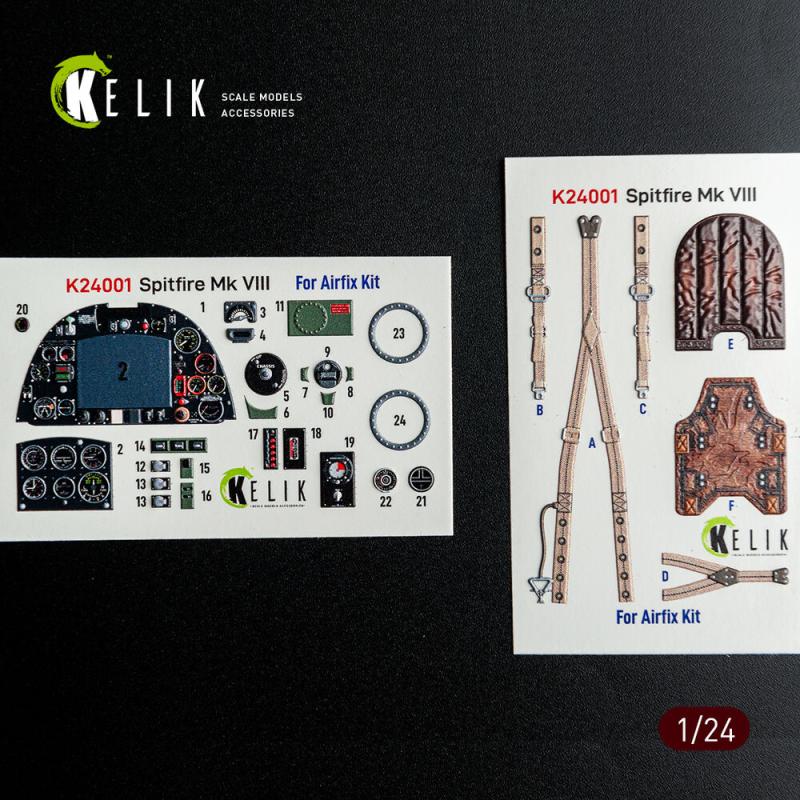 Spitfire Mk VIII - Interior 3D Decals [Airfix]