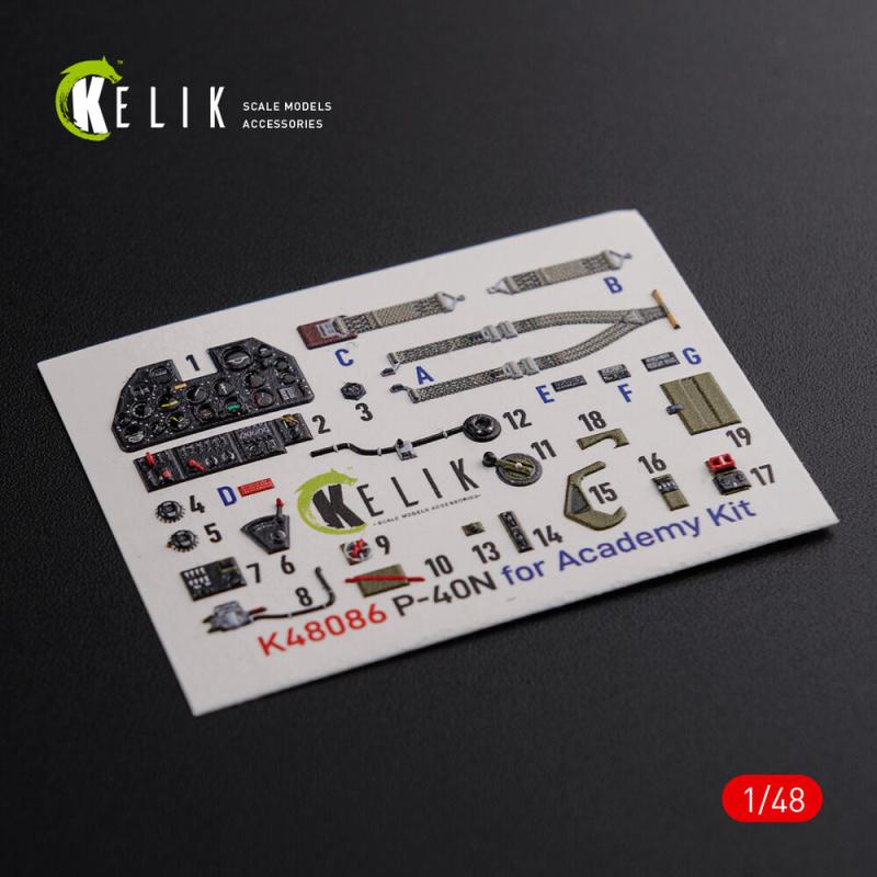 P-40N - Interior 3D-Decals [Academy]