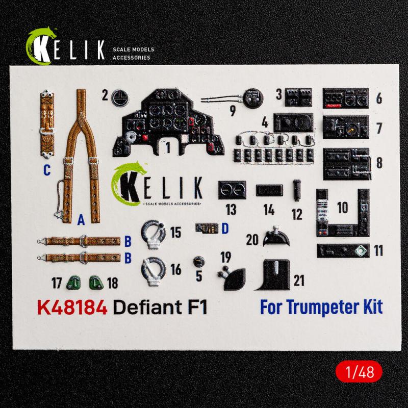 Defiant F1 - Interior 3D-Decals [Trumpeter]