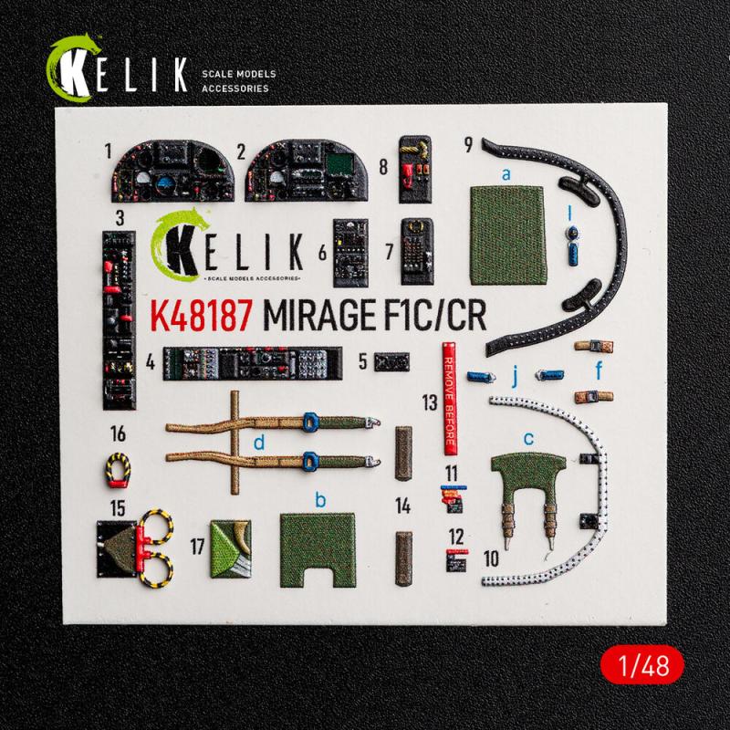 Mirage F1C/CR - Interior 3D-Decals [Italeri]
