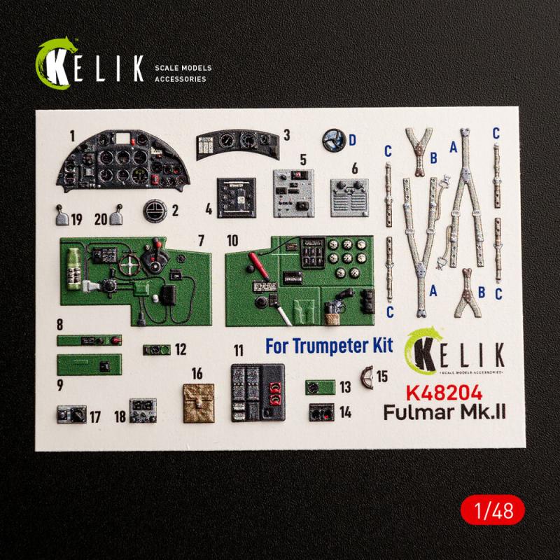 Fulmar Mk.II - Interior 3D decals [Trumpeter]
