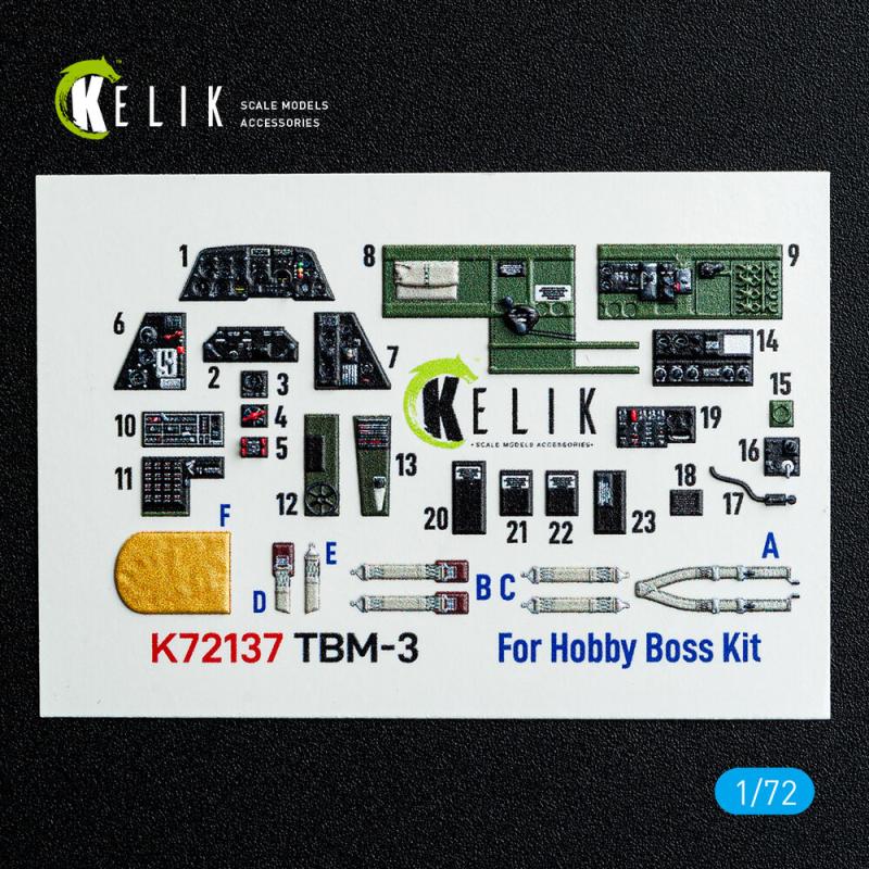 TBM-3 Avenger - Interior 3D-Decals [HobbyBoss]