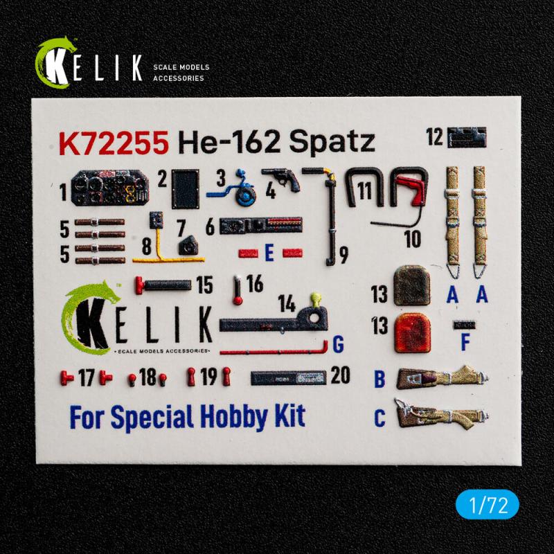 He-162 Spatz - Interior 3D-Decals [Special Hobby]
