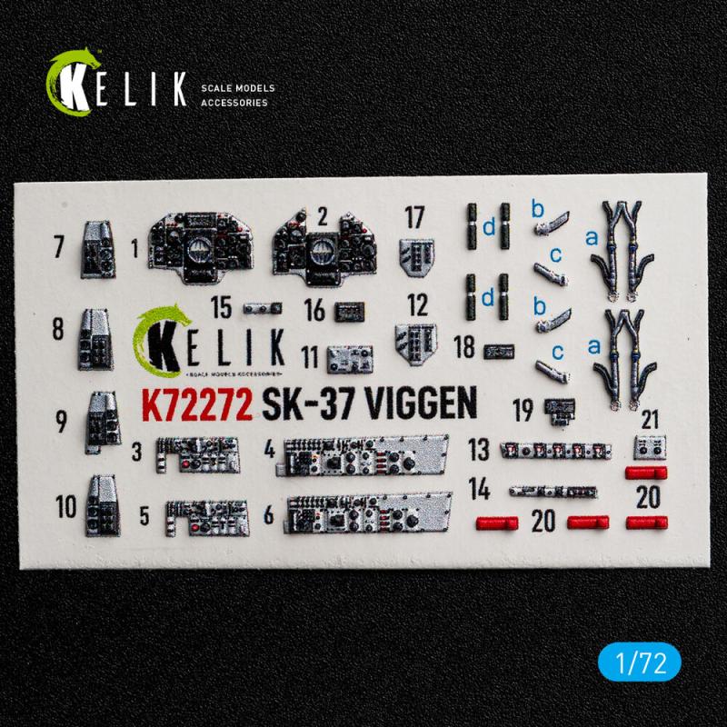 SK-37 Viggen - Interior 3D-Decals [Special Hobby]