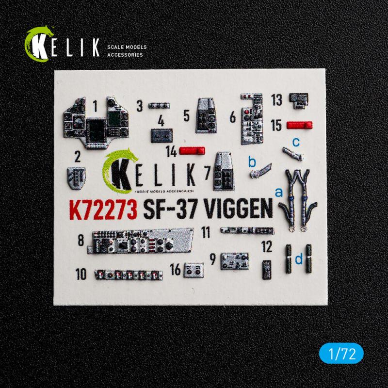 SF-37 Viggen - Interior 3D-Decals [Special Hobby]