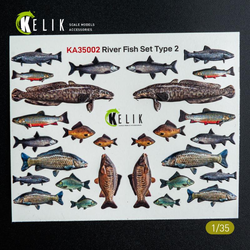 River Fish set Type 2 – 3D-Decals for dioramas