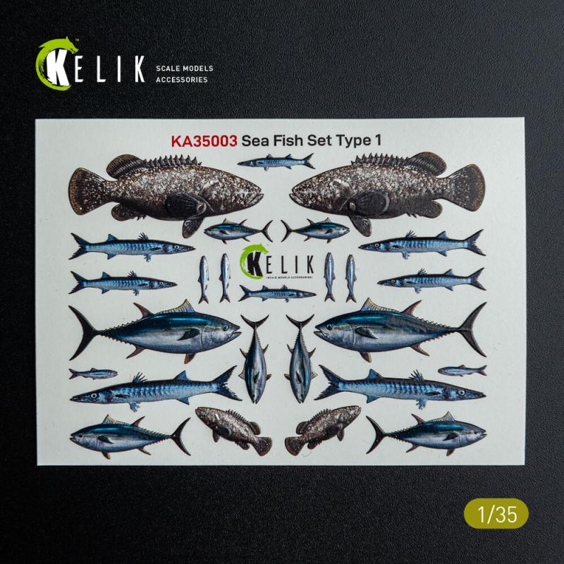 Sea Fish set Type 1 – 3D-Decals for dioramas