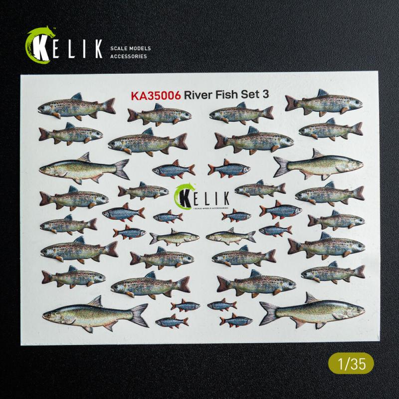 River Fish set Type 3 – 3D-Decals for dioramas