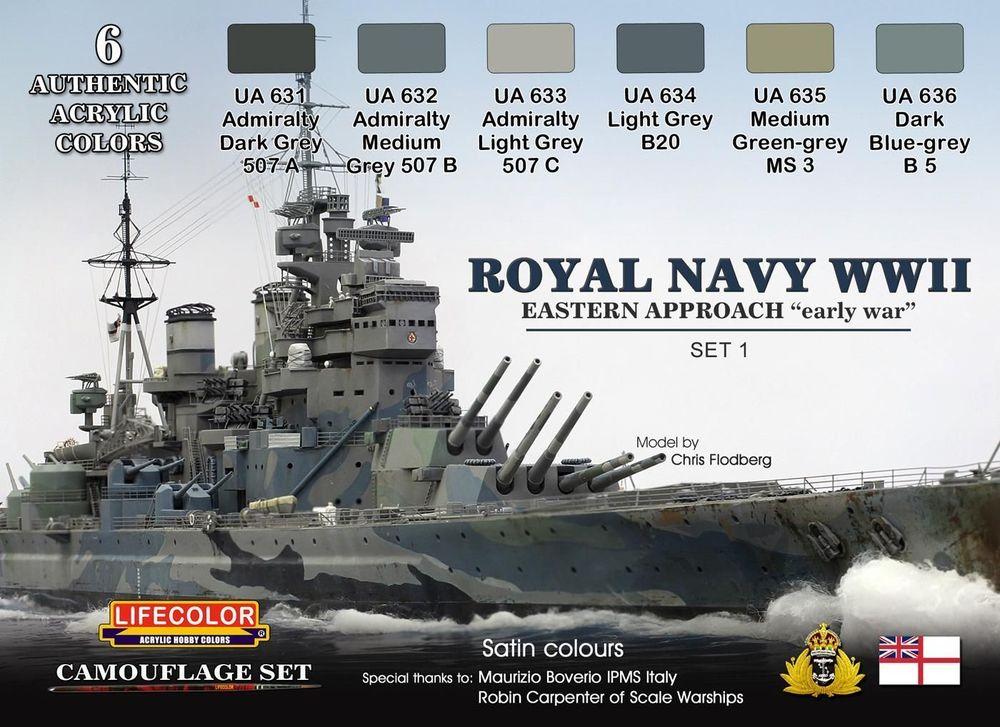 8052478350332 - Royal Navy WWII Eastern Approach early war Set 1 Camouflage Set 8052478350332 - Royal Navy WWII Eastern Approach early war Set 1 Camouflage Set
