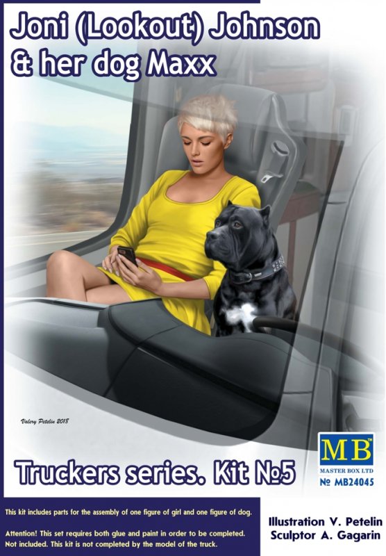 4820113081484 - Master Box Ltd MB24045 - Truckers seriesJoni(Lookout)Johnson&her dog Maxx in 124 4820113081484 - Master Box Ltd MB24045 - Truckers seriesJoni(Lookout)Johnson&her dog Maxx in 124