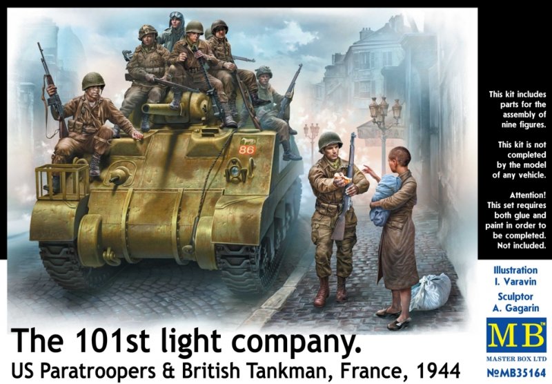 MASTER  günstig Kaufen-101. Light Coy US Paras & Brit. Tanker 1944. 101. Light Coy US Paras & Brit. Tanker 1944 <![CDATA[Master Box Plastic Kits / 35164 / 1:35]]>. 