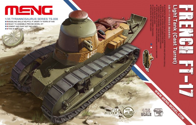 FRENCH günstig Kaufen-French FT-17 Light Tank(Cast Turret). French FT-17 Light Tank(Cast Turret) <![CDATA[MENG Models / TS-008 / 1:35]]>. 