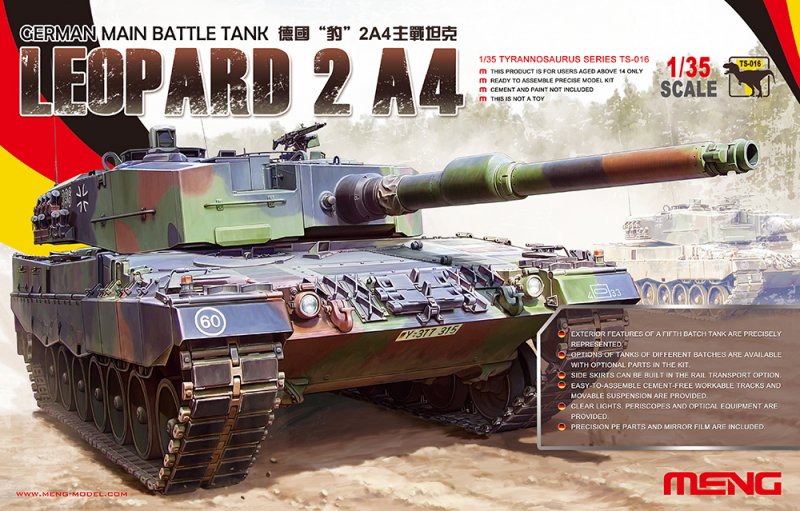 Battle günstig Kaufen-German Main Battle Tank Leopard 2 A4. German Main Battle Tank Leopard 2 A4 <![CDATA[MENG Models / TS-016 / 1:35]]>. 