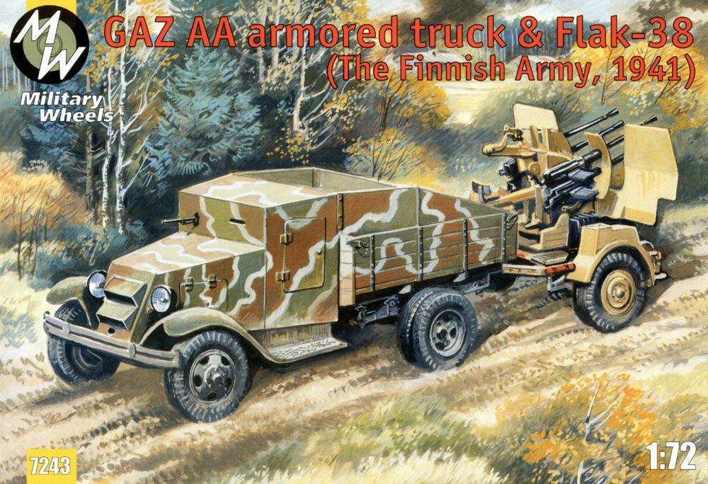 FLAK 43 günstig Kaufen-GAZ AA armored car truck & Flak-38, Fin. GAZ AA armored car truck & Flak-38, Fin <![CDATA[Military Wheels / MW7243 / 1:72]]>. 