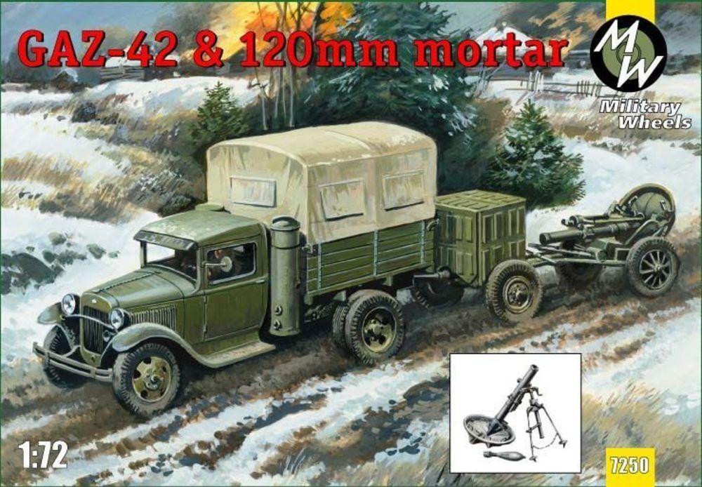 42 50 günstig Kaufen-GAZ-42 & 120 mm mortar. GAZ-42 & 120 mm mortar <![CDATA[Military Wheels / MW7250 / 1:72]]>. 