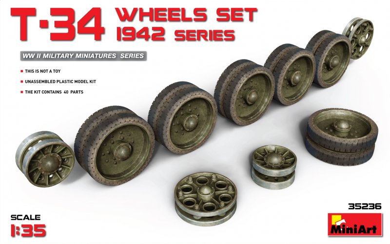 mini 4 günstig Kaufen-T-34 Wheels Set.1942 Series. T-34 Wheels Set.1942 Series <![CDATA[Mini Art / 35236 / 1:35]]>. 