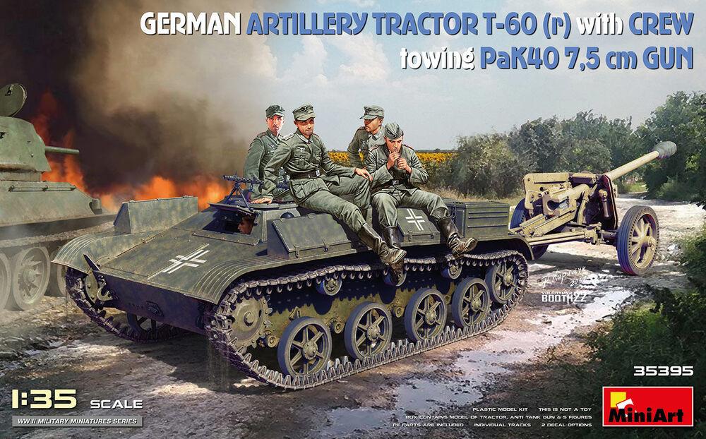 MAN Tractor günstig Kaufen-German Artillery Tractor T-60 (r) w/PaK40 Gun & Crew. German Artillery Tractor T-60 (r) w/PaK40 Gun & Crew <![CDATA[Mini Art / 35395 / 1:35]]>. 