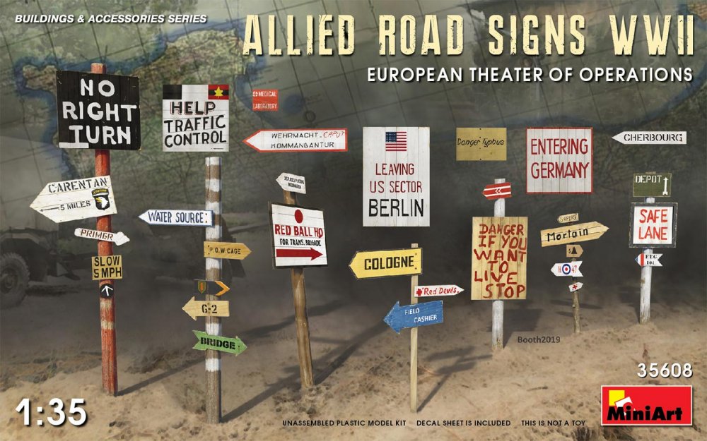 the Art günstig Kaufen-Allied Road Signs WWII. European Theatre of Operations. Allied Road Signs WWII. European Theatre of Operations <![CDATA[Mini Art / 35608 / 1:35]]>. 