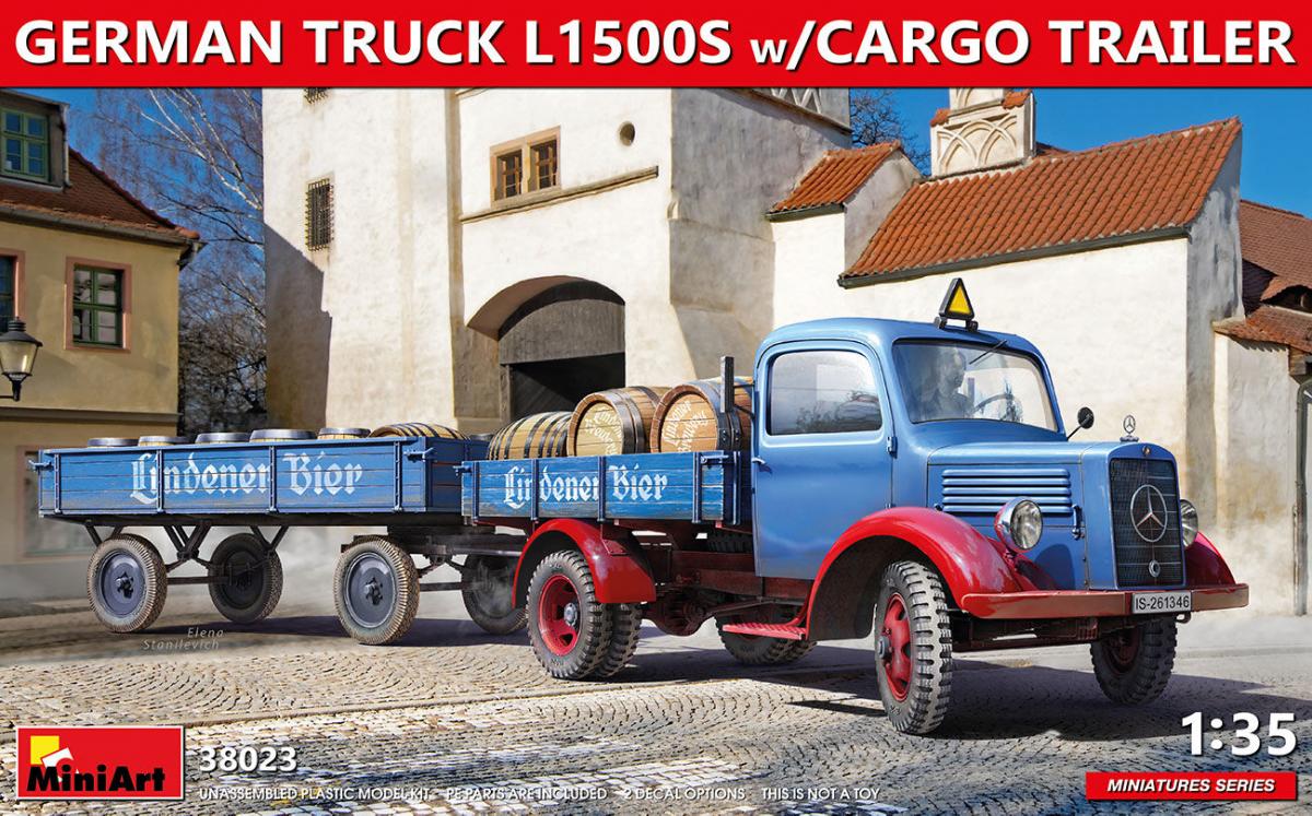 Damen,Mini günstig Kaufen-German Truck L1500S w/ Cargo Trailer. German Truck L1500S w/ Cargo Trailer <![CDATA[Mini Art / 38023 / 1:35]]>. 