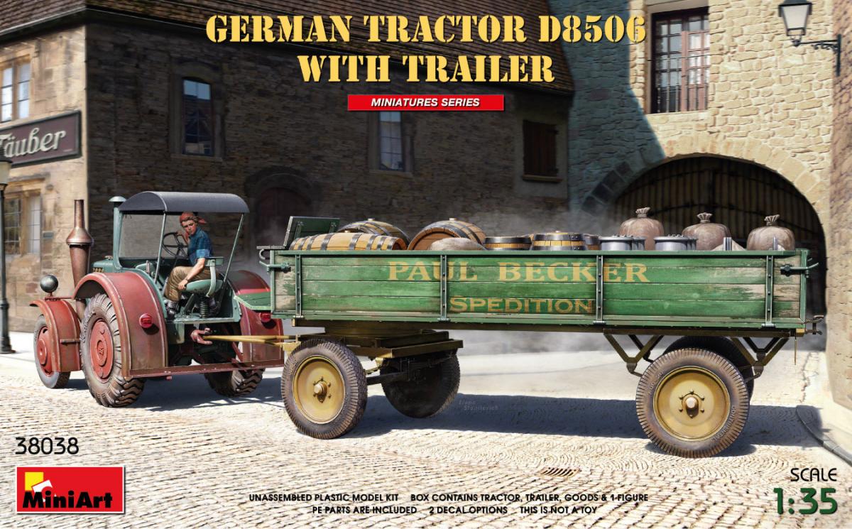 German  günstig Kaufen-German Tractor D8506 with Trailer. German Tractor D8506 with Trailer <![CDATA[Mini Art / 38038 / 1:35]]>. 