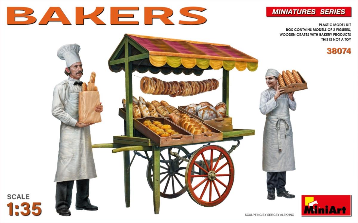 cke Mini günstig Kaufen-Bäcker mit Marktkarren (2 Figuren). Bäcker mit Marktkarren (2 Figuren) <![CDATA[Mini Art / 38074 / 1:35]]>. 