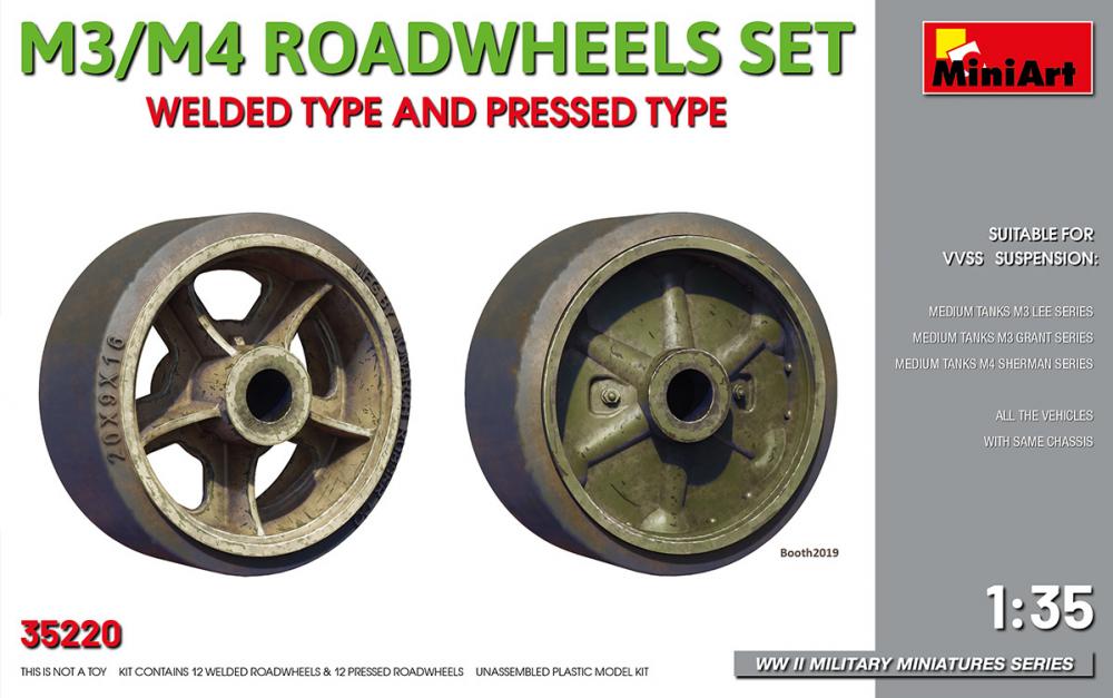 4820183312839 - MiniArt 35220 - 135 M3 M4 ROADWHEELS SET WELDED TYPE AND PRESSED TYPE