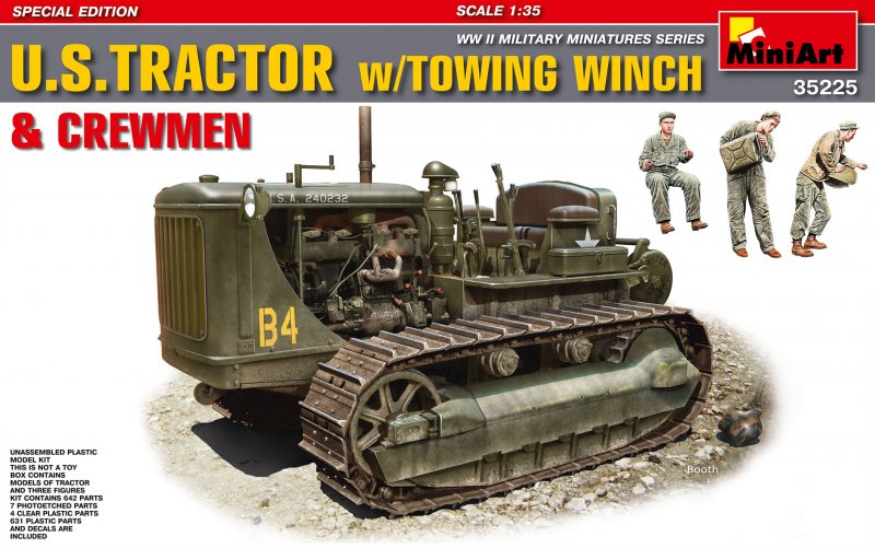 4820183310385 - MiniArt 35225 - 135 USTractor w Towing Winch&Crewmen Speci Special Edition