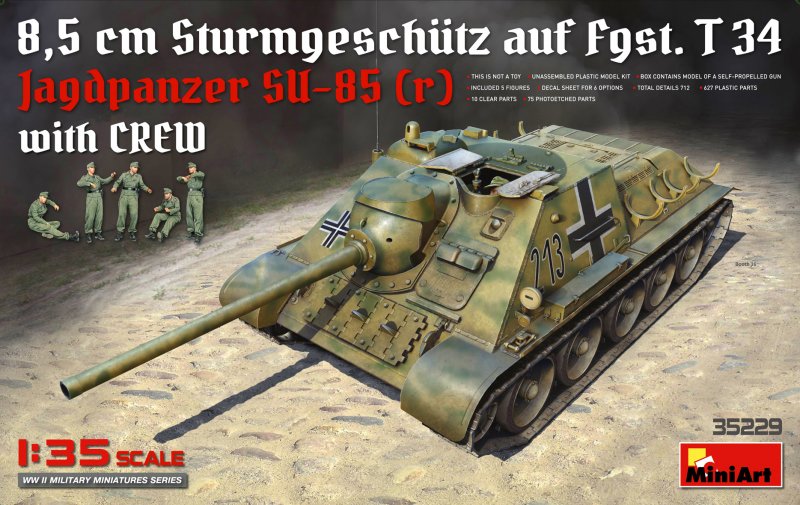 4820183310781 - MiniArt 35229 - 135 Jagdpanzer SU-85 (r) w Crew
