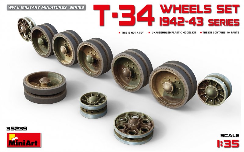 4820183310767 - MiniArt 35239 - 135 T-34 Wheels Set1942-43 Series