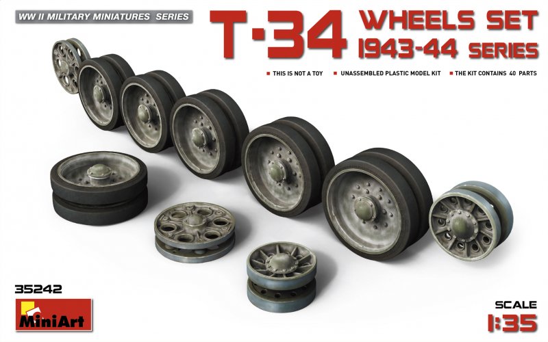 4820183310774 - MiniArt 35242 - 135 T-34 Wheels Set 1943-44 Series