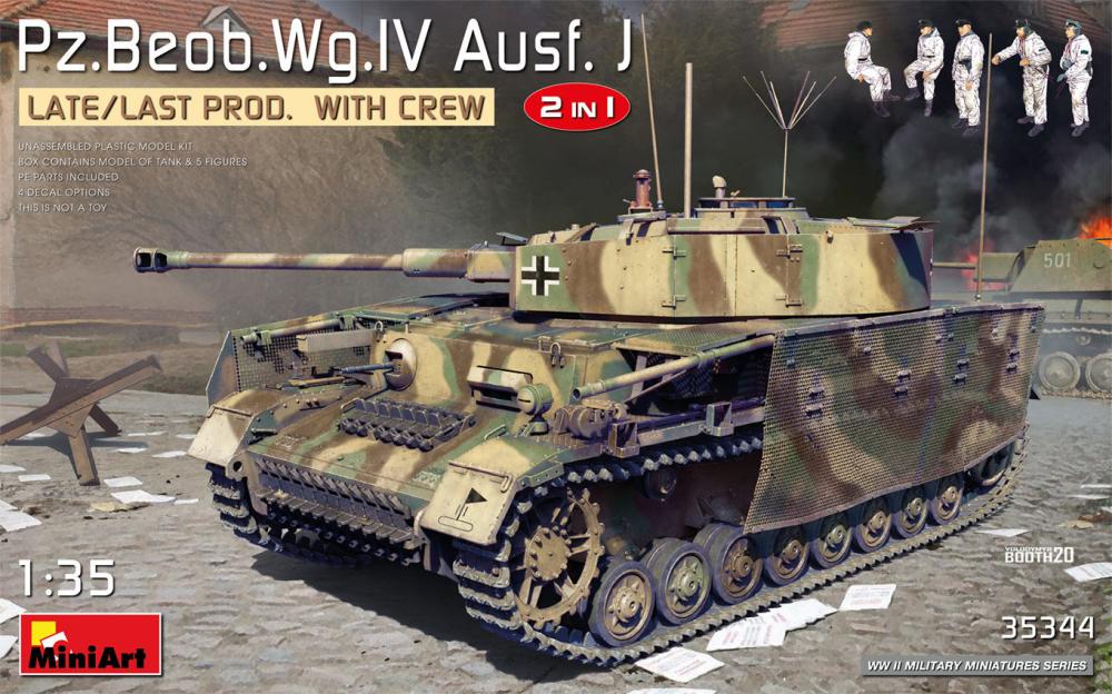 4820183313355 - MiniArt 35344 - PzBeobWgIV Ausf J Late Last Prod 2 in 1 w Crew in 135
