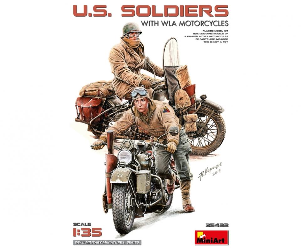 U.S. Soldaten m. WLA Motorrädern