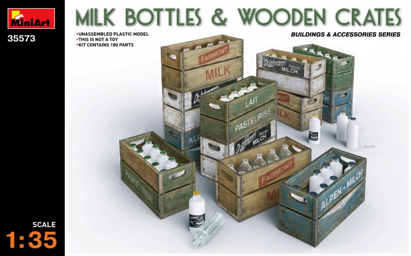 Milk Bottles & Wooden Crates