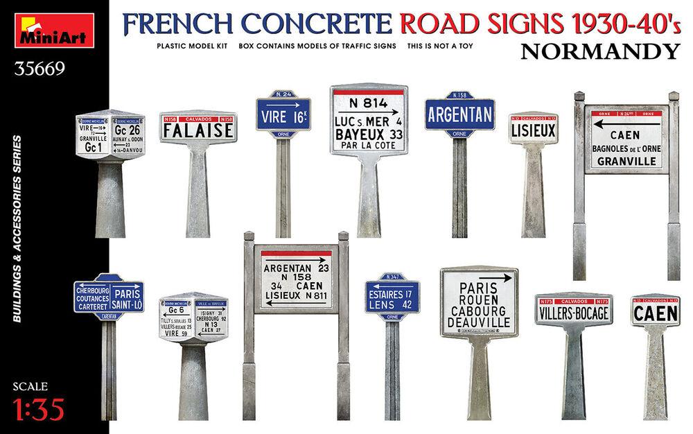 French Concrete Road Signs 1930-40´s. Normandy