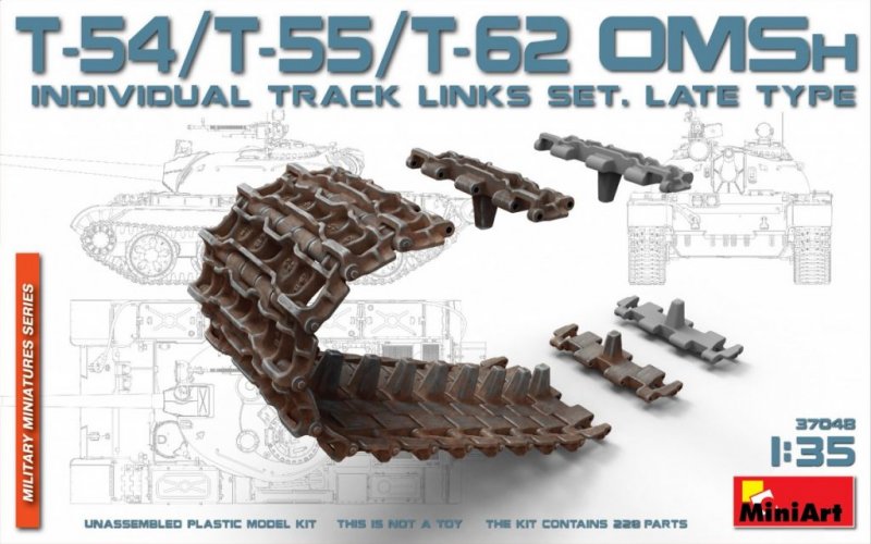 4820183311191 - MiniArt 37048 - 135 T-54 T-55 T-62 OMSh Individual Track Links Setlate Type