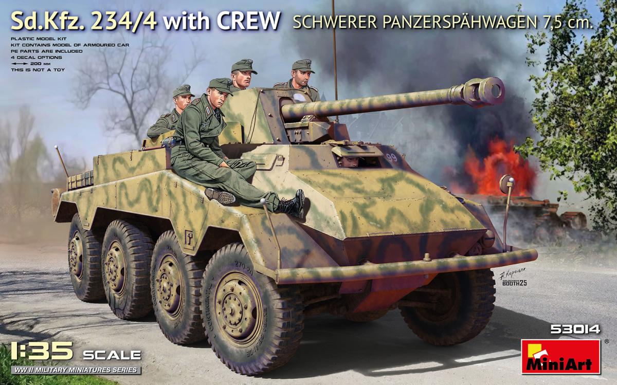 Sd.Kfz. 234/4 Schwerer Panzerspähwagen 7,5 cm w/Crew (4 Figuren)