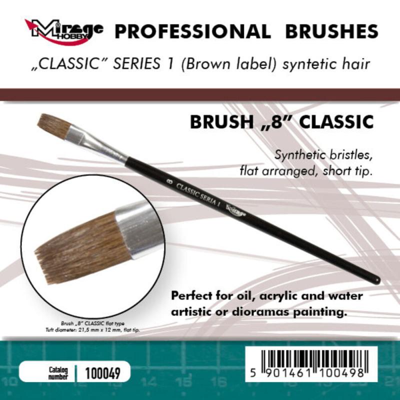 5901461100498 - Mirage Hobby 100049 - MIRAGE BRUSH FLAT HIGH QUALITY CLASSIC SERIES 1 size 8 5901461100498 - Mirage Hobby 100049 - MIRAGE BRUSH FLAT HIGH QUALITY CLASSIC SERIES 1 size 8
