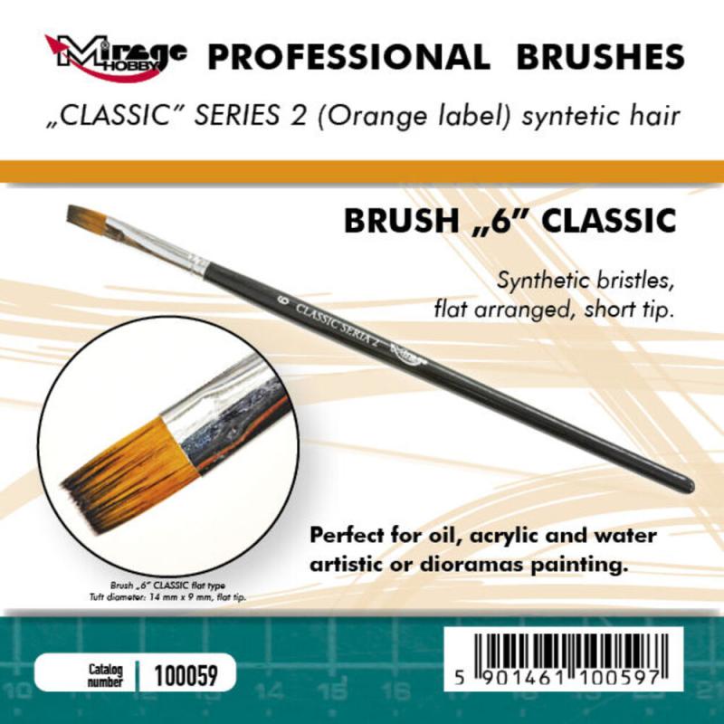 100 Flat günstig Kaufen-Brush Flat - Classic Series 2 - Size 6. Brush Flat - Classic Series 2 - Size 6 <![CDATA[Mirage Hobby / 100059]]>. 